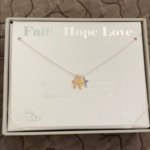 Faith Hope Love Sterling Silver Necklace